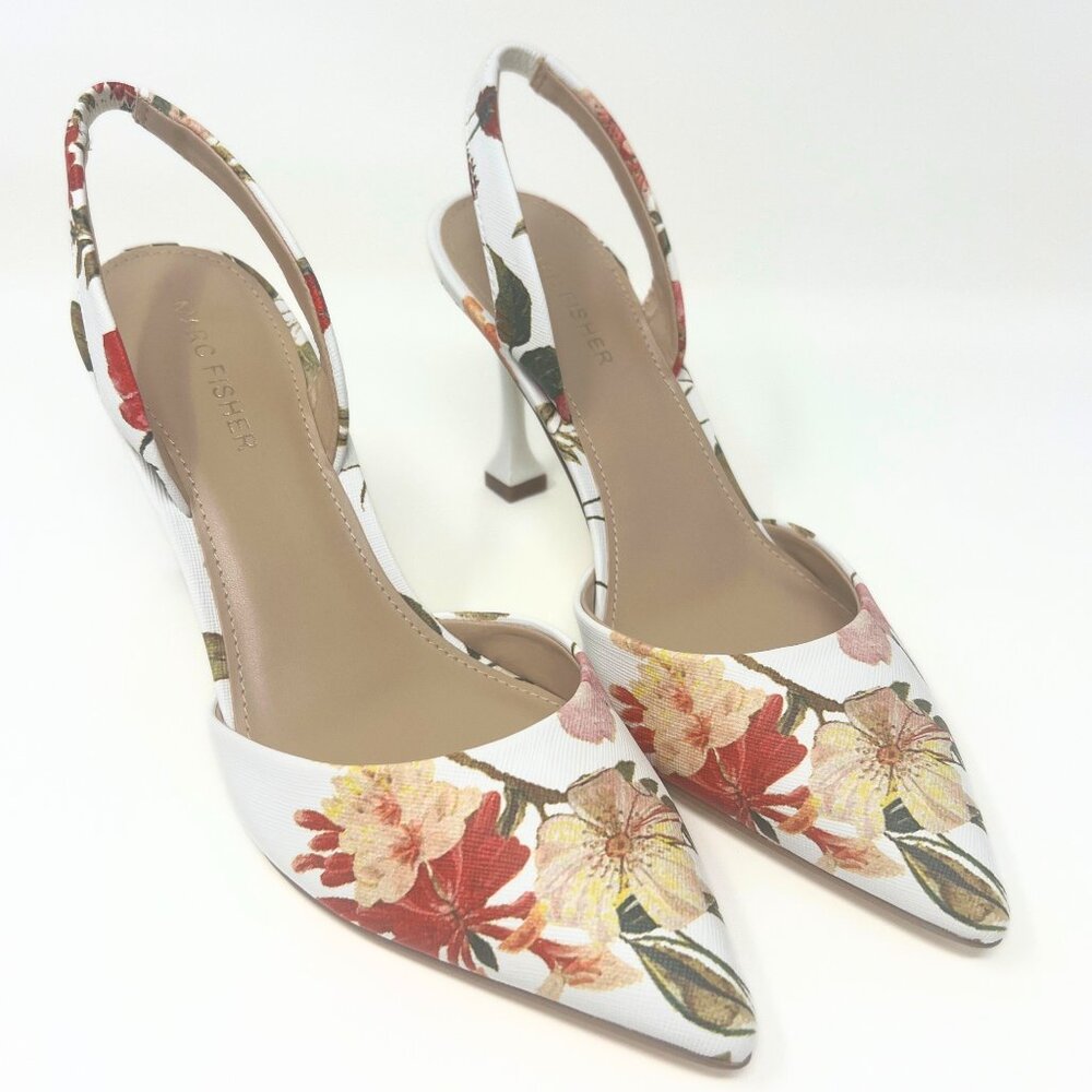 Marc Fisher Floral Print Hadya Slingback Pump Size 7